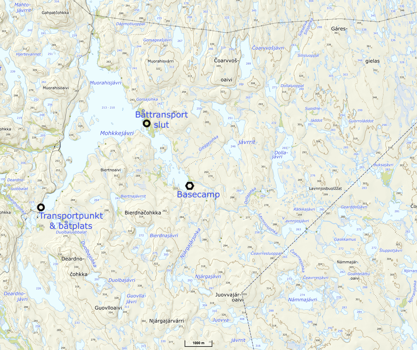 Karta över fiskeområdet Krokvannet